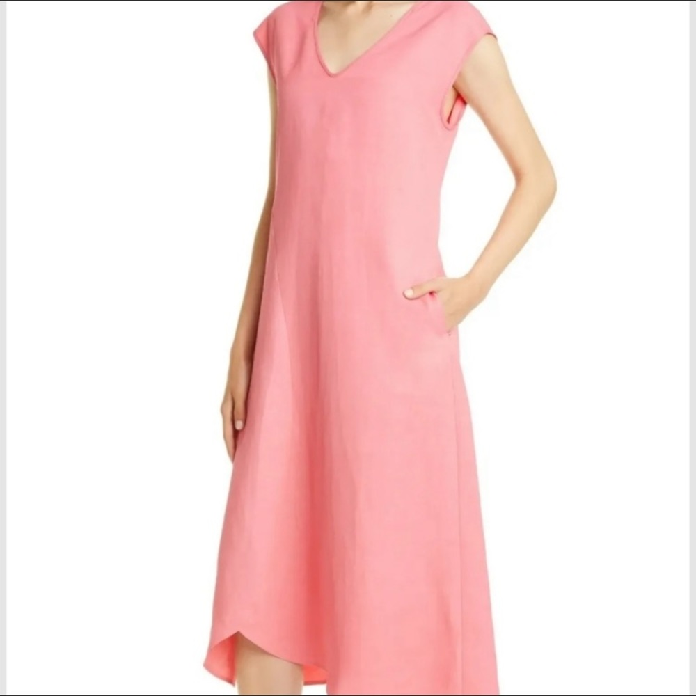 Zero + Maria Cornejo Circle Swing Dress Vintage Toile Midi Peony Pink Size 0